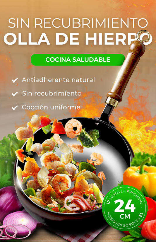 Cacerola Artesana de Hierro Fundido sin Esmaltar