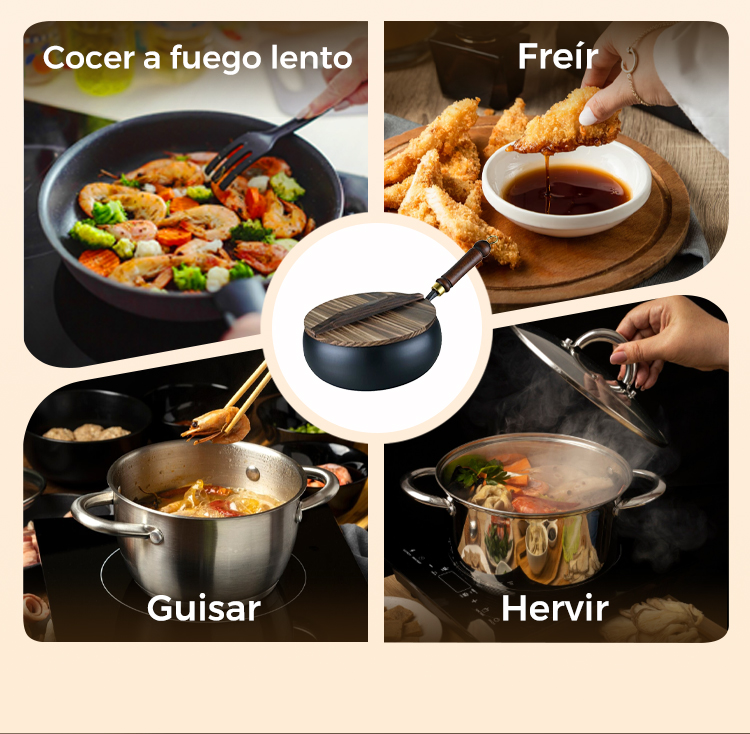 Cacerola Artesana de Hierro Fundido sin Esmaltar