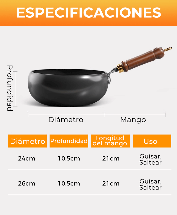 Cacerola Artesana de Hierro Fundido sin Esmaltar