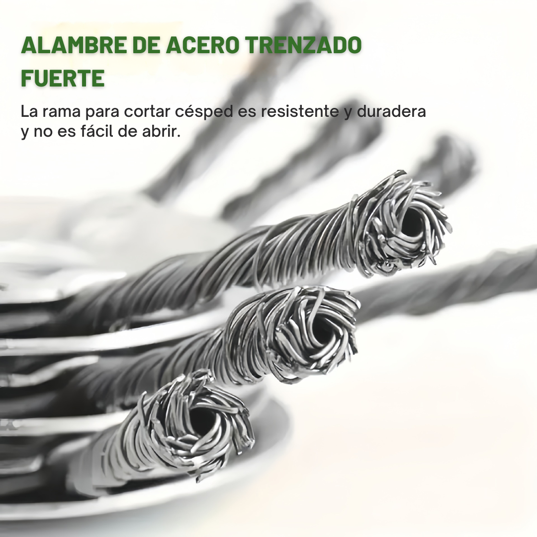 El cabezal del cortacésped tiene 6 ramas tejidas con alambre de acero resistente