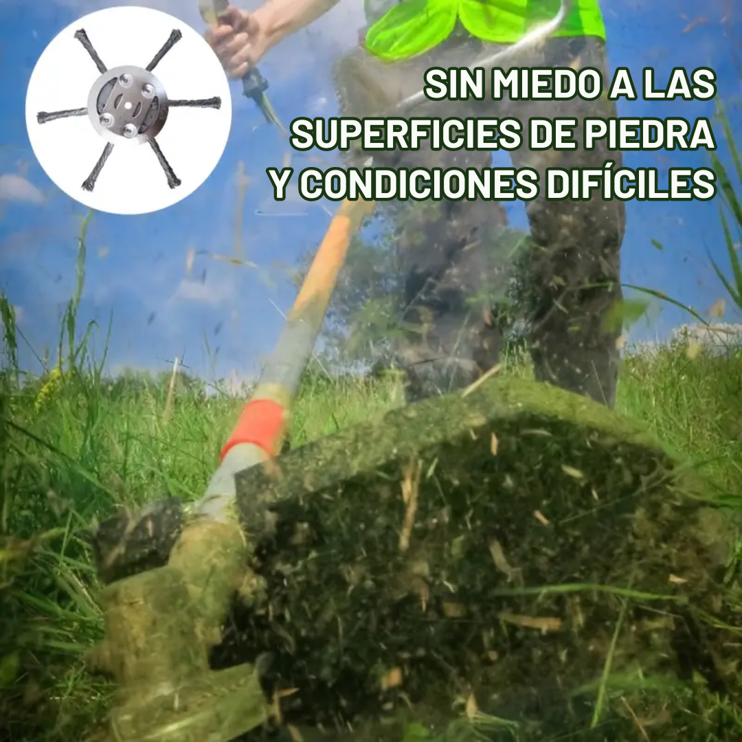 El cabezal del cortacésped tiene 6 ramas tejidas con alambre de acero resistente