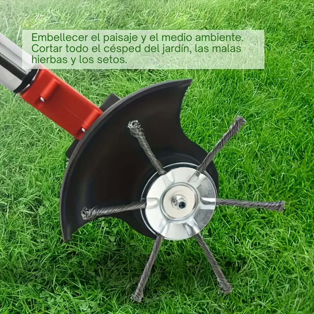 El cabezal del cortacésped tiene 6 ramas tejidas con alambre de acero resistente