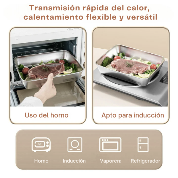 Juego de 3 cajas de acero inoxidable para alimentos