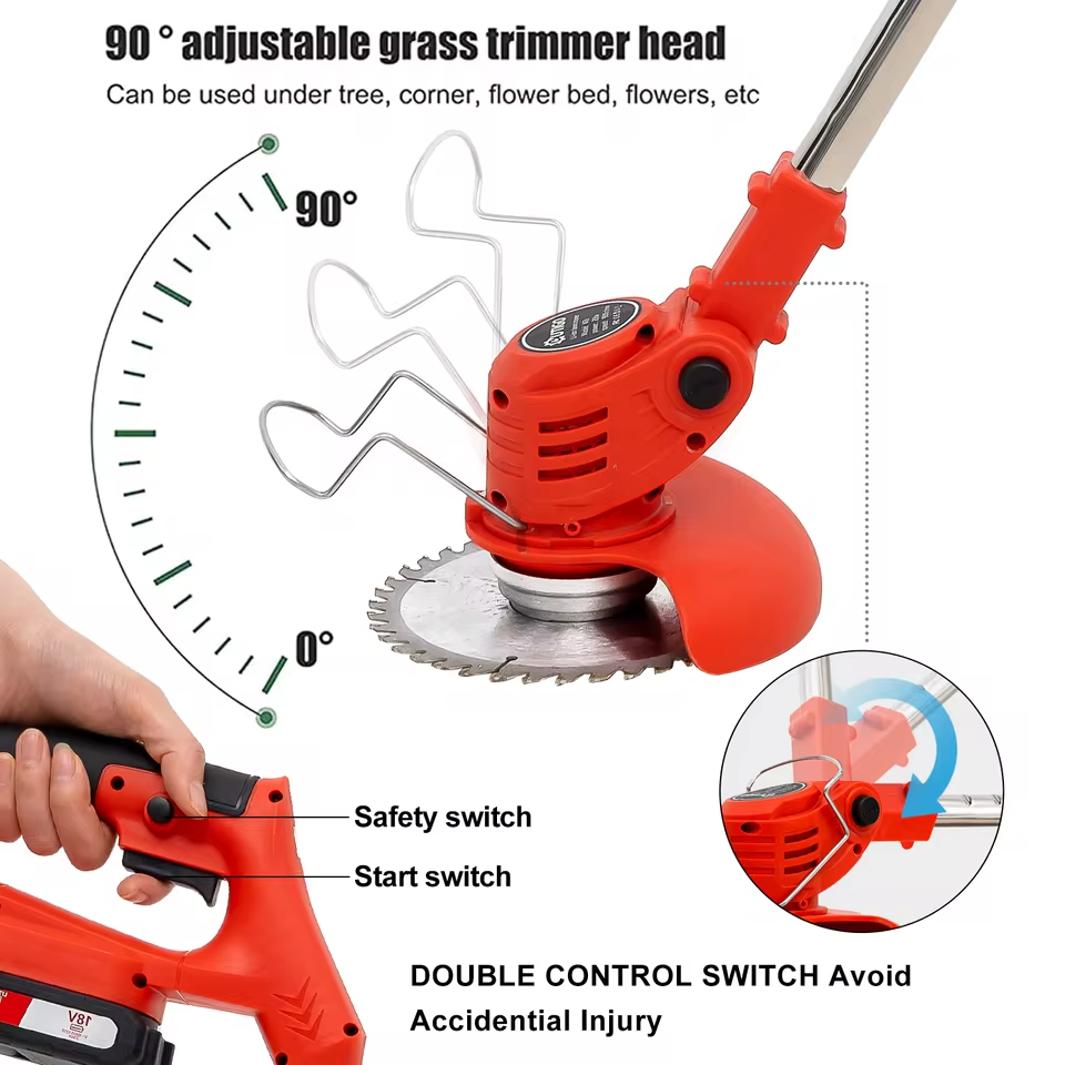 🌿 Recortadora de Césped Inalámbrica 21V – Kit Completo de Jardinería