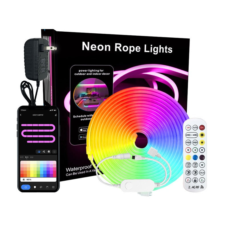 Luz de neón Rgb 5m 10m con luz de silicona Flexible de modelado DIY colorido de grafiti inteligente