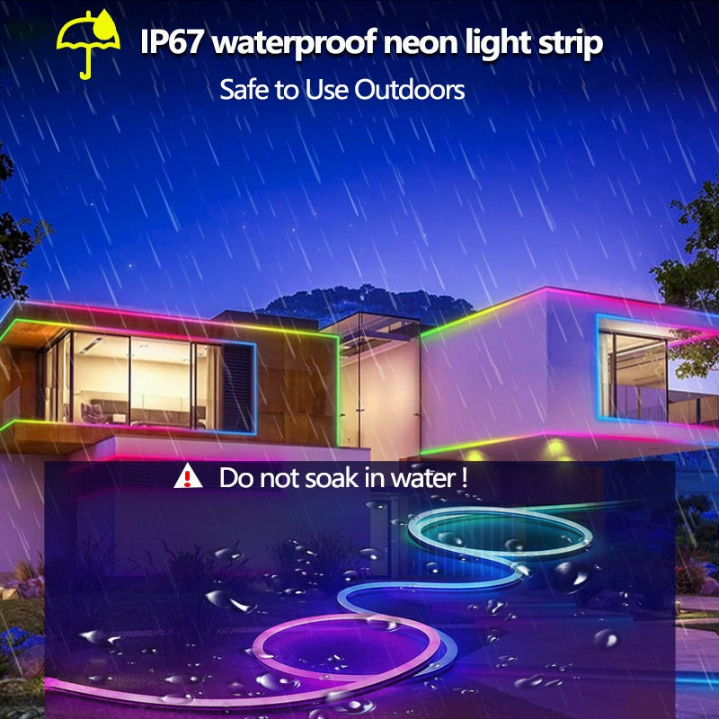 Luz de neón Rgb 5m 10m con luz de silicona Flexible de modelado DIY colorido de grafiti inteligente