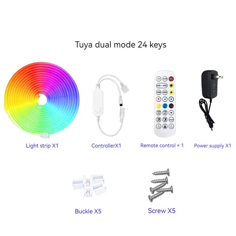 Luz de neón Rgb 5m 10m con luz de silicona Flexible de modelado DIY colorido de grafiti inteligente