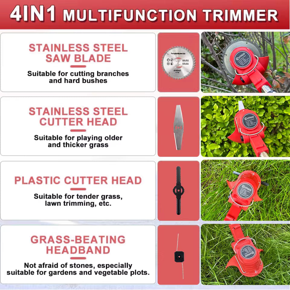 🌿 Recortadora de Césped Inalámbrica 21V – Kit Completo de Jardinería