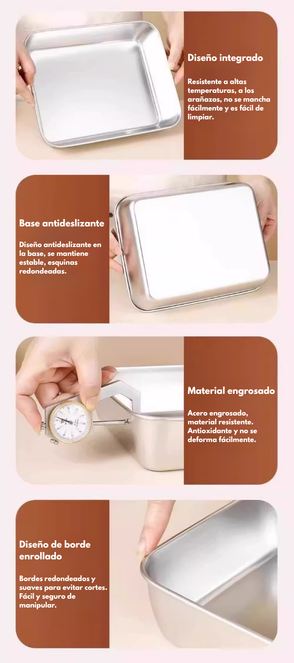 Juego de 3 cajas de acero inoxidable para alimentos